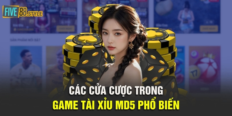 Các cửa cược trong game tài xỉu MD5 phổ biến