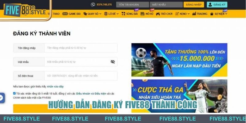 Hướng dẫn đăng ký Five88 thành công trên mọi nền tảng ngày nay